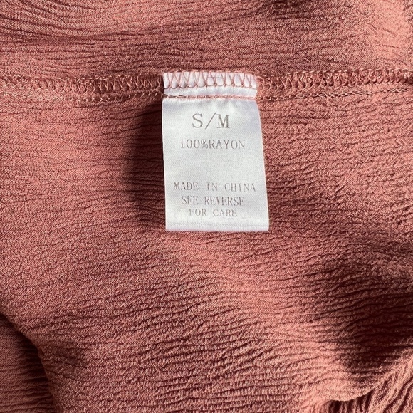 Knee Length Long Sleeve Button Down Dress Rose Colored Size S/M by Wishl… - Picture 9 of 9